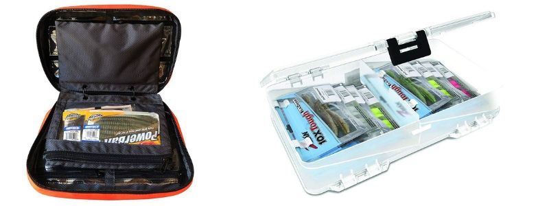 Fishing Soft Plastic Baits Lure Organizer Storage Bag,Shrimp Storage Bag  Bait Storage Case Fishing Tackle Accessories with Zippers Design