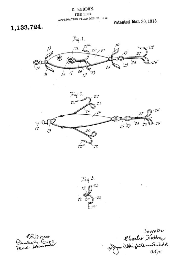 Heddon Vintage Lure Patent